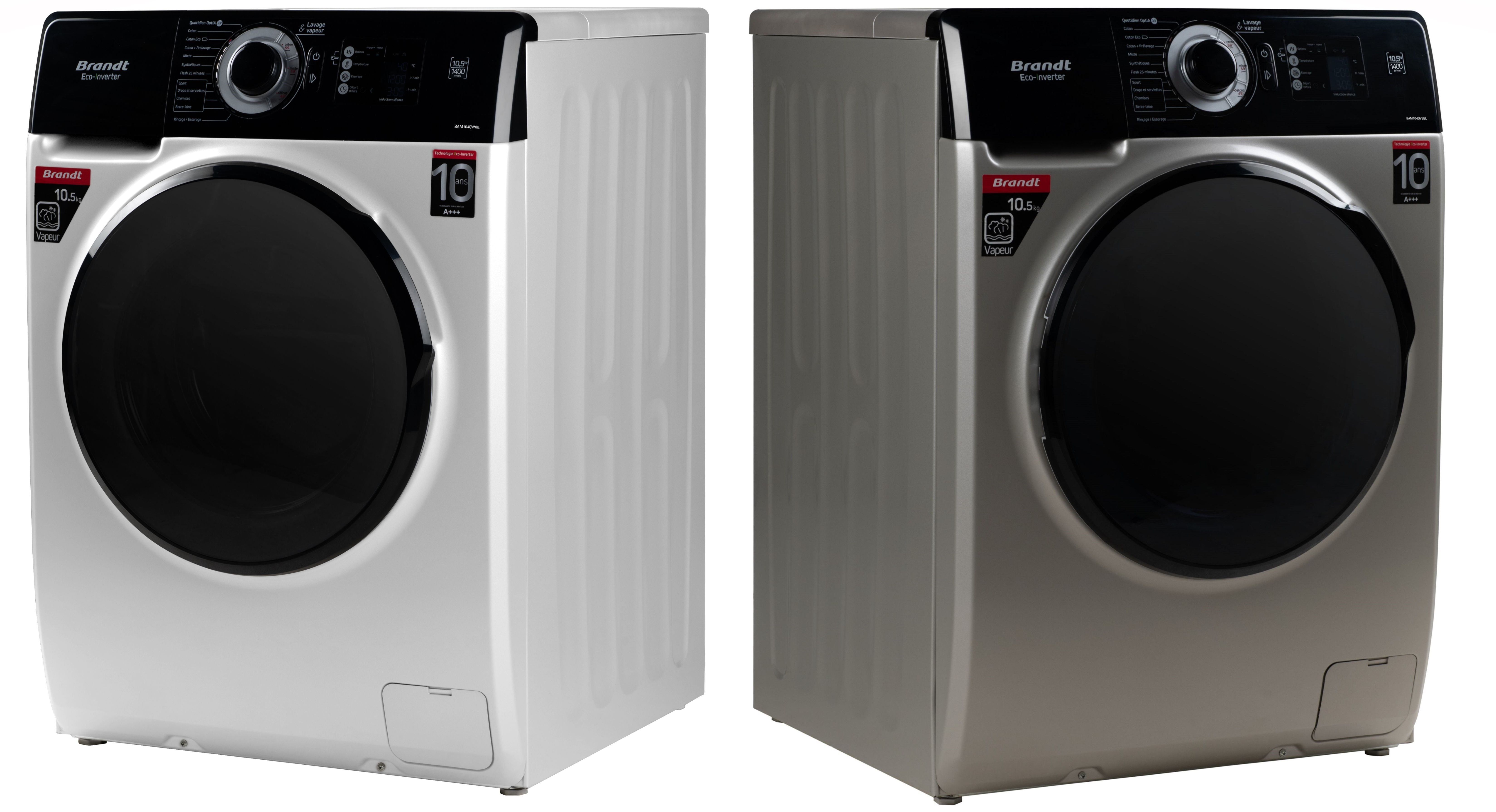 Lave Linge Brandt Frontale Kg Eco Inverter Bam Qvsbl Silv